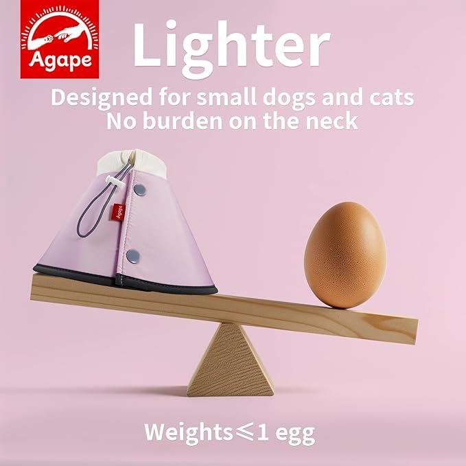 Agape Soft Dog Cone for Small Dogs & Cats, Comfy Dogs Recovery Collar After Surgery, Adjustable E Collar Alternative to Stop Licking, Protective Elizabethan Cones for Pup&Kitty, Comfortable Dog Cones-PurrikoPets