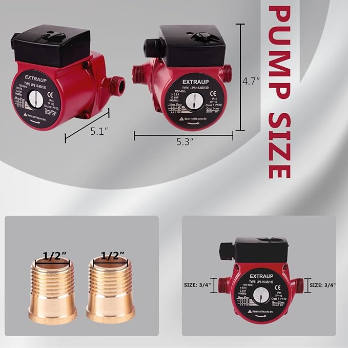 3/4 NPT 110V Hot Water 3-Speed Cast Iron Circulation Pump Circulator Pump-PurrikoPets