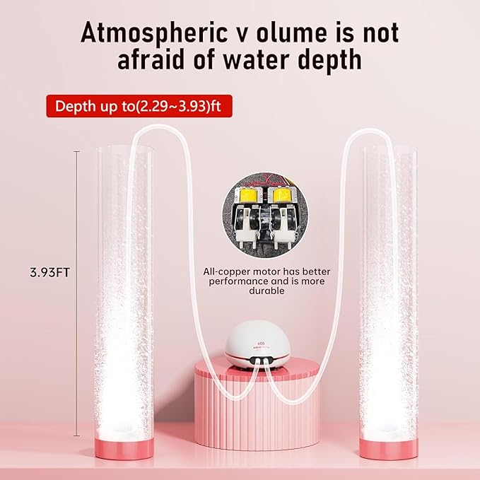 1.5w Ultra Quiet Aquarium Air Pump, Aquarium Aerator Adjustable Airflow, Single Hole Suitable for 40 to 70 GPH Fish Tank-PurrikoPets