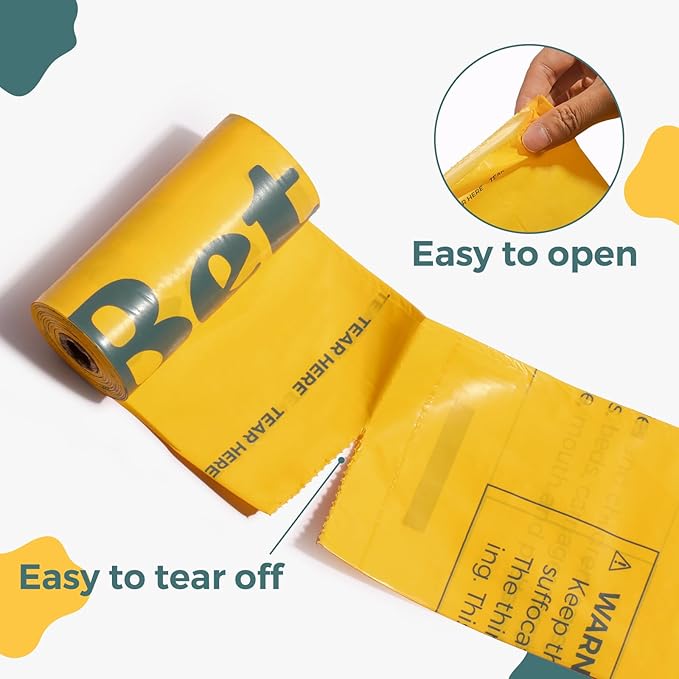 Dog Poop Bags Rolls Biodegradable 100% Leak Proof Thickened Waste Bags - 600 Count 40 Rolls - Cornstarch Based Doggie Poop Bag for Small and Big Dogs（Lavender）-PurrikoPets