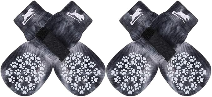 EXPAWLORER Anti Slip Dog Socks to Prevent Licking Paws, Dog Shoes for Hot Pavement, Dog Booties for Small Medium Large Senior Dogs, Traction Control Boots & Paw Protectors for Hardwood Floors-PurrikoPets