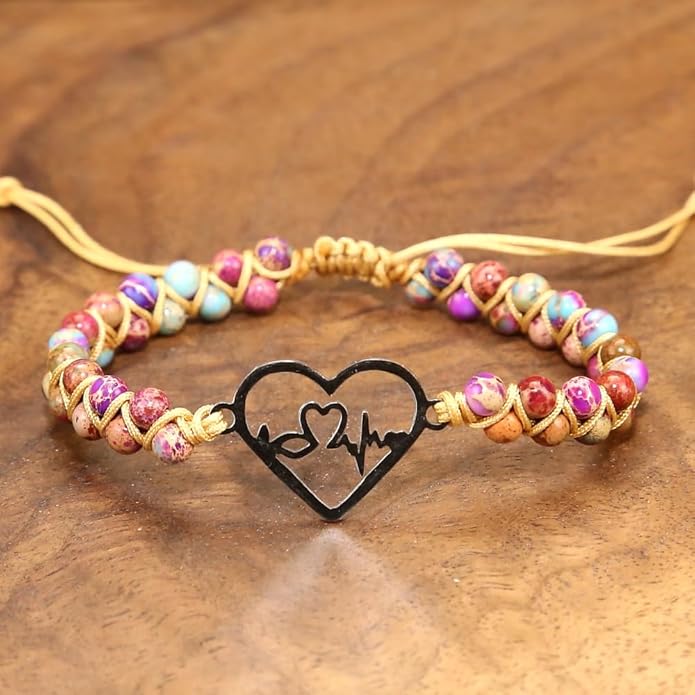 ZOSOJONA Women Handmade Boho Wrap Bracelets Natural Stone Variety Beads Strand Bracelet