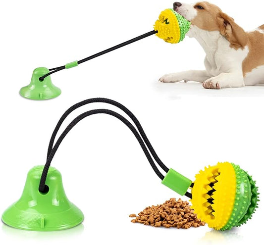 Dog Toys, Dog Chew Toys for Aggressive chewers, Puppy Training Treats Teething Rope Toys for Boredom, Puzzle Treat Food Dispensing Ball for Puppies Teething Small Dogs (Green)-PurrikoPets