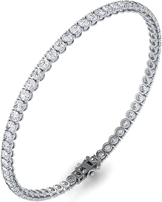 0.50-15 Carat Lab Grown Classic Diamond Tennis Bracelet 4 Prong Setting Luxury Collection (F-G Color, SI Clarity) Length- 7 Inch