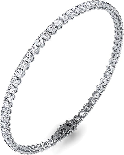 0.50-15 Carat Lab Grown Classic Diamond Tennis Bracelet 4 Prong Setting Luxury Collection (F-G Color, SI Clarity) Length- 7 Inch