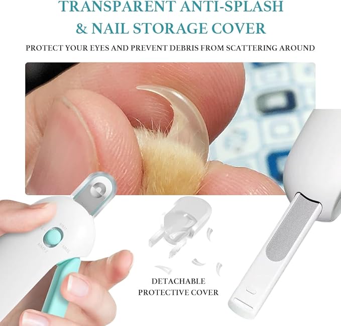 Adjustable Aperture Pet Blue Nail Clippers, Cat and Puppy Nail Trimmer with Grinding Nail File, Recommended by Pet Groomers, Safe to Avoid Over-Trimming, Professional Pet Nail Clippers for Beginners-PurrikoPets