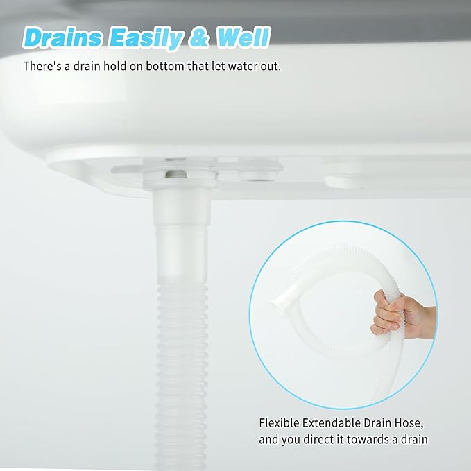 FHTONGE Elevated Dog Bathtub Grooming Station with Drain Adjustable Collar, 2 in 1 Collapsible Dogs Beautify Bathtub Portable Pet Washing Station, Pet Tub for Small Medium Dog Cat Shower Hairdressing-PurrikoPets