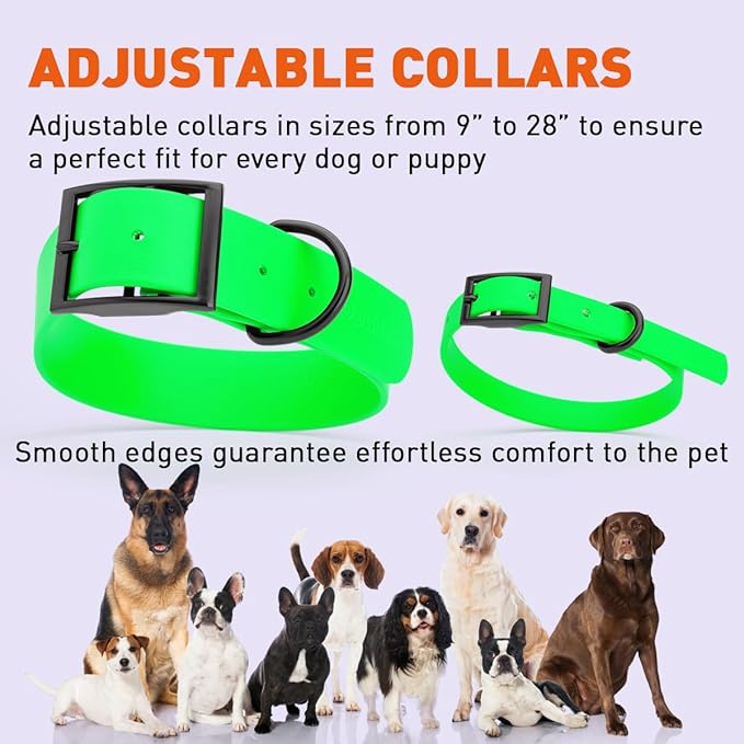 Dogline Biothane Waterproof Dog Collar Strong Coated Nylon Webbing with Black Hardware Odor- Proof for Easy Care Easy to Clean High Performance Fits Small Medium or Large Dogs, Tropical Green-PurrikoPets