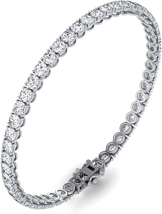 0.50-15 Carat Lab Grown Classic Diamond Tennis Bracelet 4 Prong Setting Luxury Collection (F-G Color, SI Clarity) Length- 7 Inch