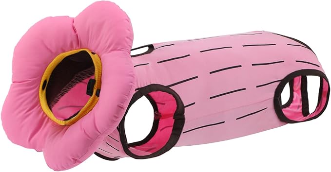 EMUST 2-in-1 Cat Recovery Suit & Cone Collar - Cute Surgical Suit for Abdominal Wounds, Adjustable Soft Flower Collar - Cat Onesie After Surgery, 4-8lb (Pink, M)-PurrikoPets