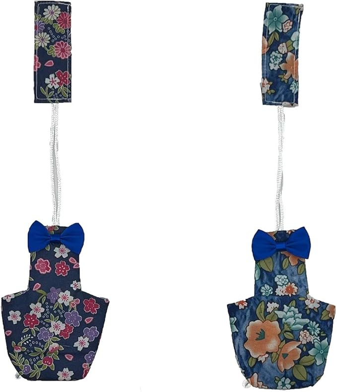 2 PCS Floral Parrot Diapers Bird Flight Suit Diaper Blue&Green Reusable Inner Layer Parrot for Parakeet Parrot Mini Macaw, Medium-PurrikoPets