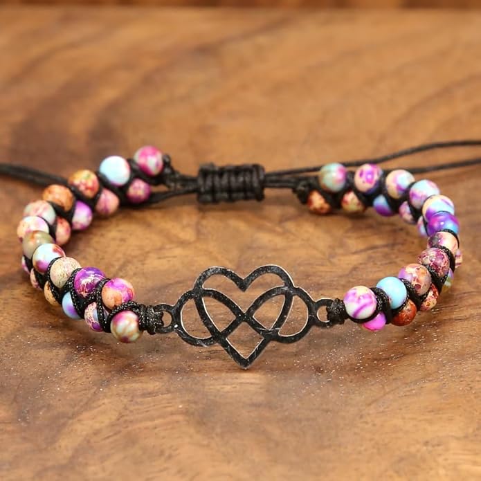 ZOSOJONA Women Handmade Boho Wrap Bracelets Natural Stone Variety Beads Strand Bracelet