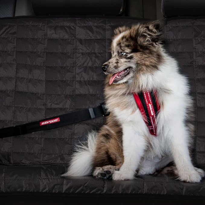 EzyDog CLICK – Dog Seat Belt for Car, Dog Harness Adjustable Seatbelt Attachment – Heavy Duty Nylon Seat Belt Webbing (17.5in - 26in)-PurrikoPets