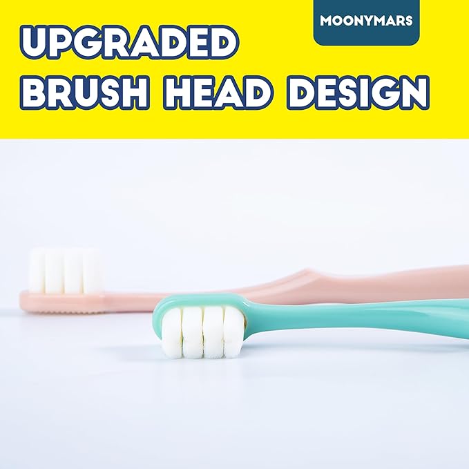 Dog Toothbrush Kit 2 Pack, Ultra Soft Pet Tooth Brush for Medium to Large Dogs & Cats, Animal Teeth Brushing Kit for Easy Dental Cleaning, 2 Pcs, Pink-PurrikoPets