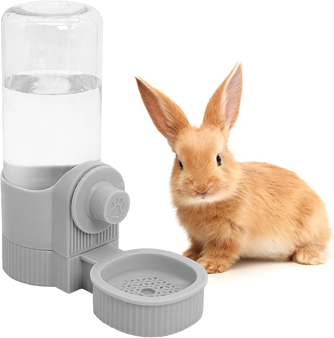 Fhiny Rabbit Water Bottle, 18oz Hanging Guinea Pig Water Bottle No Drip Gravity Automatic Bunny Water Dispenser for Cage Rabbit Waterer for Guinea Pig Bunny Chinchilla Ferret Cat Puppy-PurrikoPets