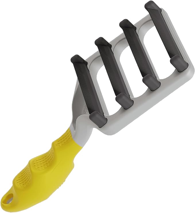 FUR4 deShedding Tool for Short Hair Cats - Innovative Cat Grooming Brush with 4 Composite Carbon Fiber Edges for Effective Fur Removal - Cat Hair Deshedder Brush for a Comfortable Grooming Experience-PurrikoPets