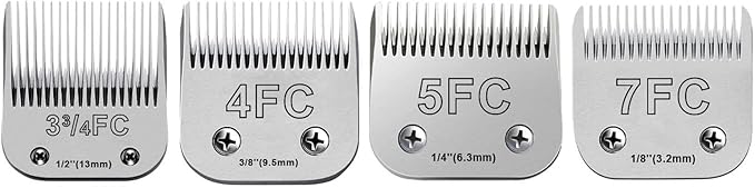 4Pack Dog Grooming Blades Compatible with Andis Dog Clippers,Dog Clipper Blades Compatible with Oster A5,Wahl km10 Dog Clippers for Animal Dog Cat Horse,Stainless-Steel Blade Sharp-PurrikoPets