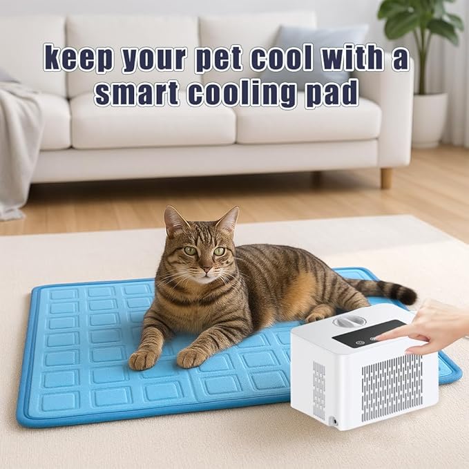 DuDuDog Electronic Self-Cooling and Heating Pet Mat for Dogs and Cats, Quiet Semiconductor Technology with Timed Water Circulation, 15.75 x 23.62 Inches-PurrikoPets