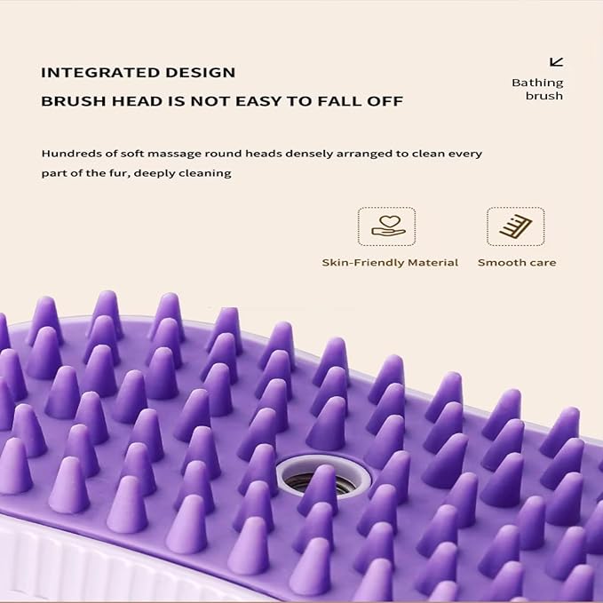 4 in 1 Cat Steam Brush Rechargeable pet spray comb Steam Brush for Cats and Dogs, Massage, Cleaning, Shedding & Combing Multifunctional Hair Removal Anti Static Grooming Tool for home (Purple)-PurrikoPets