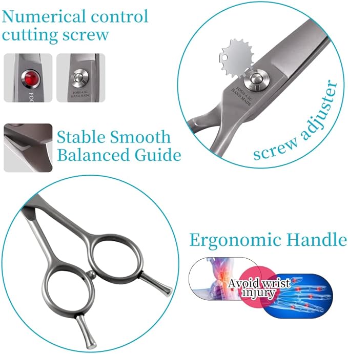 4.5" Straight Dog Scissors for Grooming Face and Paws with Safety Round Tip for Small Dogs Cats Face Paw Ears Trimmer Cat Grooming Scissors(4.5" Straight, Gray)-PurrikoPets