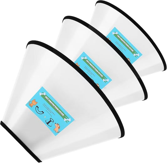 GLADOG Soft Cone Collar, 3 PCS (XL is Only 1 PCS) Flexible Plastic Cone for After-Surgery Recovery, Adjustable E-Collar for Large/Medium/Small Dogs and Cats-PurrikoPets