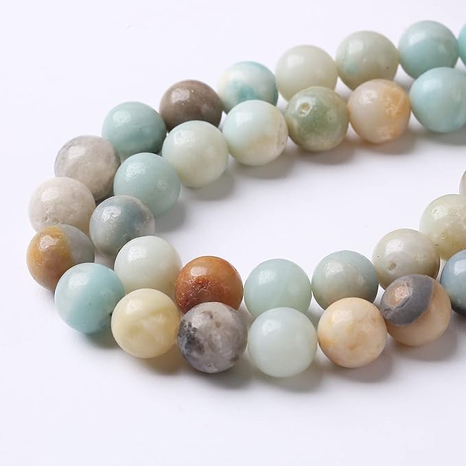 4mm 90pcs Natural Stone Beads Colorful Amazonite Gemstone Round Loose Beads for Jewelry Making DIY Bracelet Necklace Earrings15 Inch (Amazonite Beads, 4mm)
