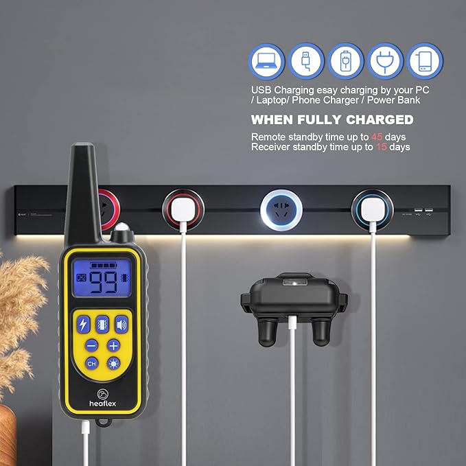 Electric Dog Training Collar with Remote 1640FT, E-Shock, Safe Training Modes, Rechargeable IP67 Waterproof Collars for 2 Dogs-PurrikoPets