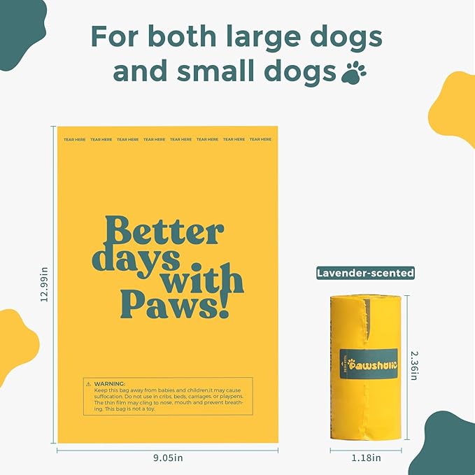 Dog Poop Bags Rolls Biodegradable 100% Leak Proof Thickened Waste Bags - 600 Count 40 Rolls - Cornstarch Based Doggie Poop Bag for Small and Big Dogs（Lavender）-PurrikoPets
