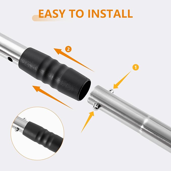 10inch Large Chicken Poop Scooper,36 to 67" Adjustable Long Chicken Coop Litter Metal Scoop with Stainless Steel Handle,5-in-1 Detachable Poop Shovel for Sand,Pet,Chicken,Cat Cleaning Tools.-PurrikoPets