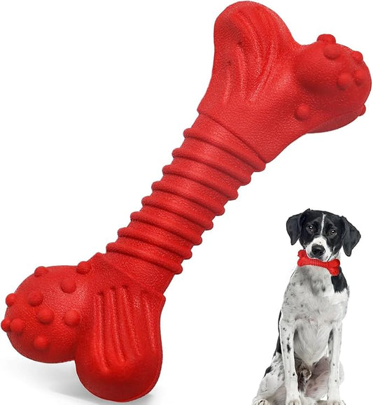 Dog Toys for Aggressive Chewers, Dog Toys for Medium Large Dogs, Natural Rubber Dog Chew Toys with Beef Flavor, Indestructible Chew Toys for Aggressive Chewers (red)-PurrikoPets