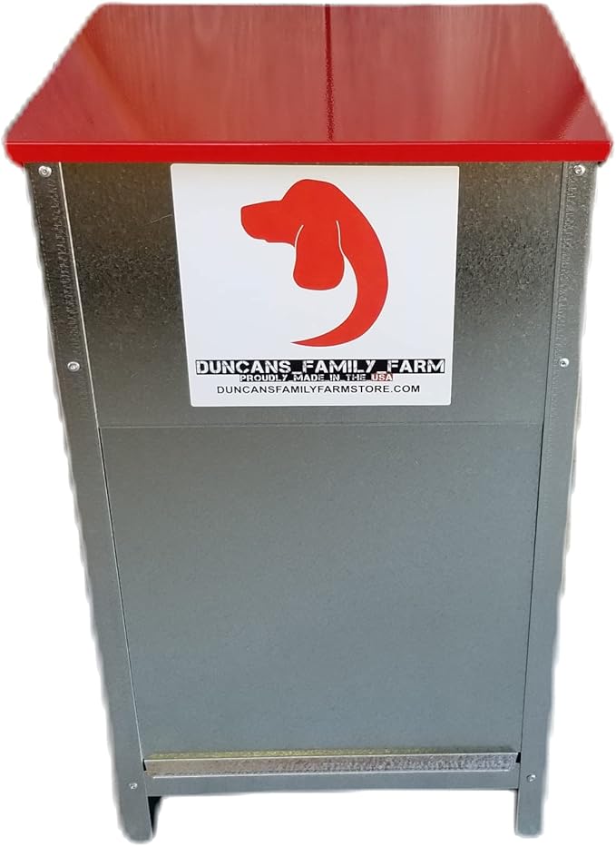 Duncan's Dog Feeder - Galvanized Metal Pet Food Station for Outdoor or Indoor Use - Automatic Gravity Self Feeding Dispenser for Small, Medium, and Large Breeds - Holds 25 Pounds of Dry Kibble-PurrikoPets