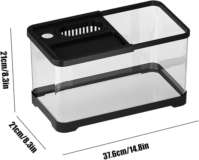 Fish Tank Starter Kit - Small Aquarium | Fish Tank Starter Kit With Filter And Light | Gallon Small Aquarium | Underwater Landscape Decoration, Compact Glass Aquariums Set For Den Living Room Dorm Kid-PurrikoPets