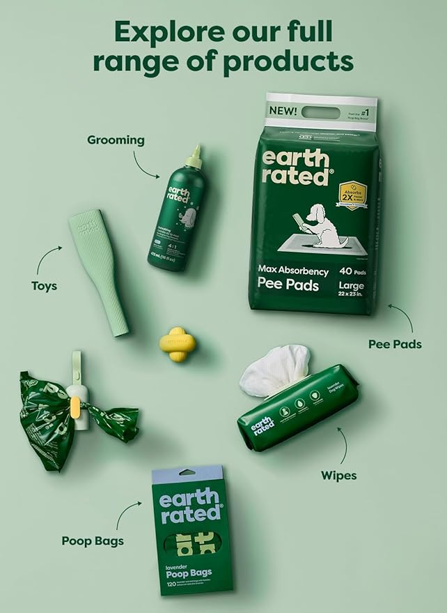 Earth Rated Max Absorbency Puppy Pee Pads for Dogs Absorbs 2X Faster & 2X More, Leak-Proof Odor-Free Potty Training Wee Wee Pad, Unscented, 3XL, 36” x 36”, 24 Count-PurrikoPets