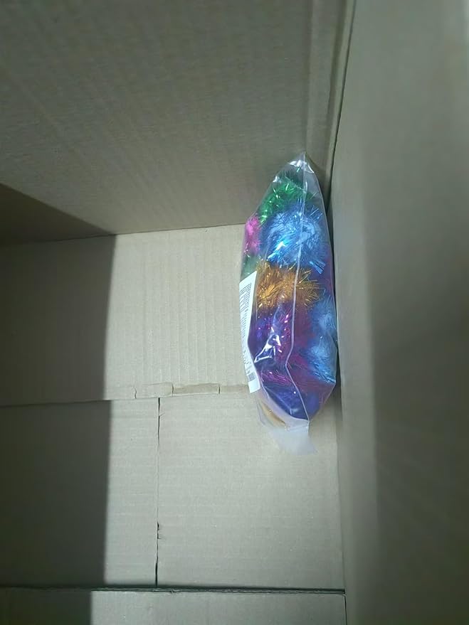 20 Pack 2 Inches Sparkle Balls for Cats, Large Size, Glitter Pom Poms Fuzzy Balls for Cats, Kitten Indoor Assorted Color Random-PurrikoPets