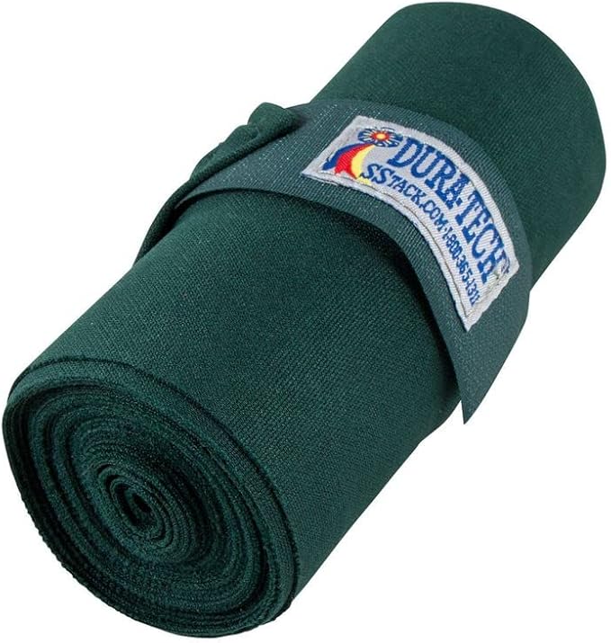 Dura-Tech Standing Wraps for Horses | Color Green | Optimal Comfort & Support | Ideal for Post-Exercise & Trailering | Right Tension Application | Secure Closure-PurrikoPets