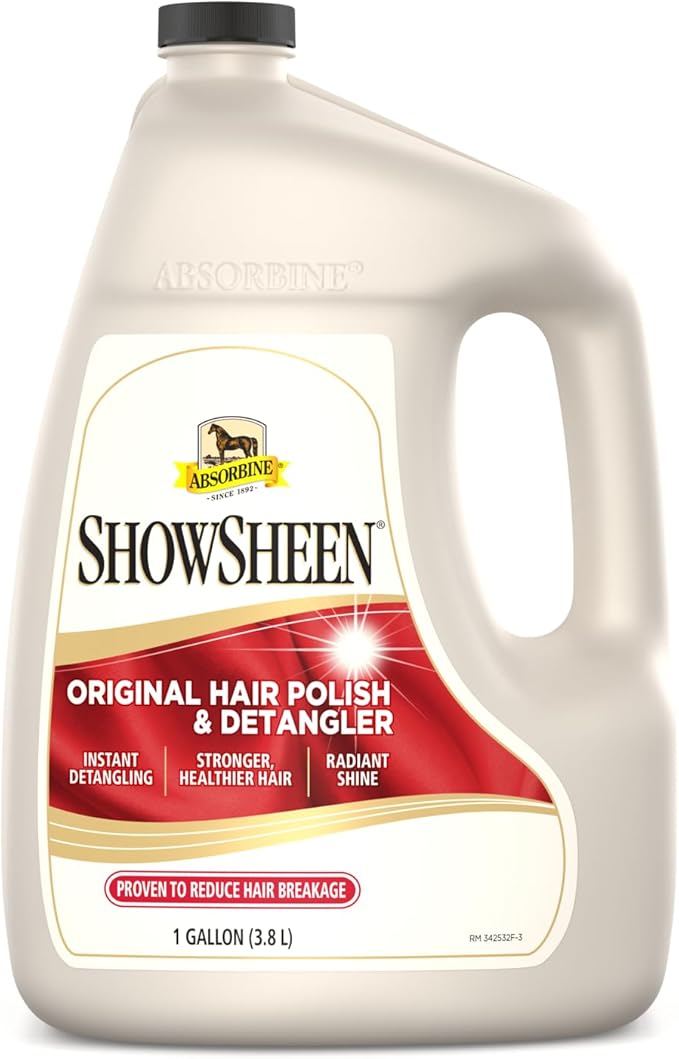 Absorbine ShowSheen Hair Polish & Detangler 128oz Refill Jug, Horse and Dog Coat, Mane and Tail, Instant Detangling & Reduces Hair Breakage for Healthy Grooming & Radiant Shine-PurrikoPets