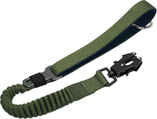 20” Strong Short Leash for Dog, Heavy Duty Bungee Dogs Leash with Padded Handle Car Seatbelt, Dog Training Leashs for Large or Medium Dogs - Can be Used with Other leashes (Army Green)-PurrikoPets