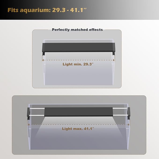 GLOWRIUM Saltwater Aquarium Light, Smart Reef Coral Fish Tank Light with Bluetooth + WiFi Dual Control App, DIY Spectrum, Brightness Adjustable, Anti-Drop, Real Time Water Temperature Sensor(30-36 in)-PurrikoPets