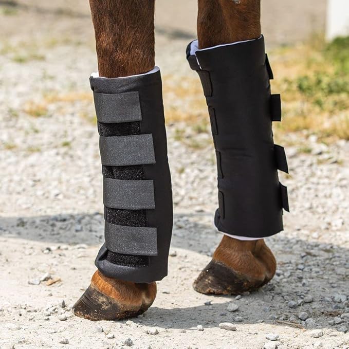 Dura-Tech Quick Wrap No Bow Leg Wraps for Horses | Size 14" | Color Black | Exceptional Leg Coverage | Versatile Use | Secure and Easy Application | Sold in Pairs-PurrikoPets