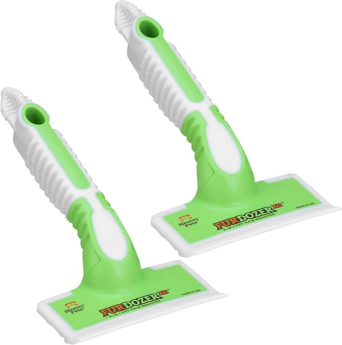 FurDozer X6 Pet Hair Remover & Auto Detailing Tool - Cat & Dog Hair Remover for Carpets, Car Interiors, Couches, Bedding, & Pet Furniture - Reusable Pet Hair Removal Tool for Fur & Lint (2-Pack)-PurrikoPets