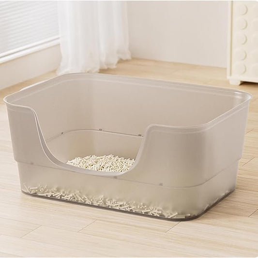 Extra Large Cat Litter Box with Clear Jelly Color,High Sided Litter Box for Big Cats,XL Cat Litter Box for Multiple Cats,Jumbo Cat Litter Box,Giant Kitty Litter Box,Anti-Splashing,Easy to Clean-PurrikoPets