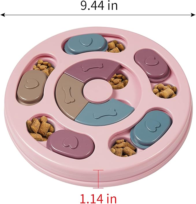 DR CATCH Dog Puzzles,Dogs Food Puzzle Feeder Toys for IQ Training & Mental Enrichment,Dog Treat Puzzle(Pink)-PurrikoPets