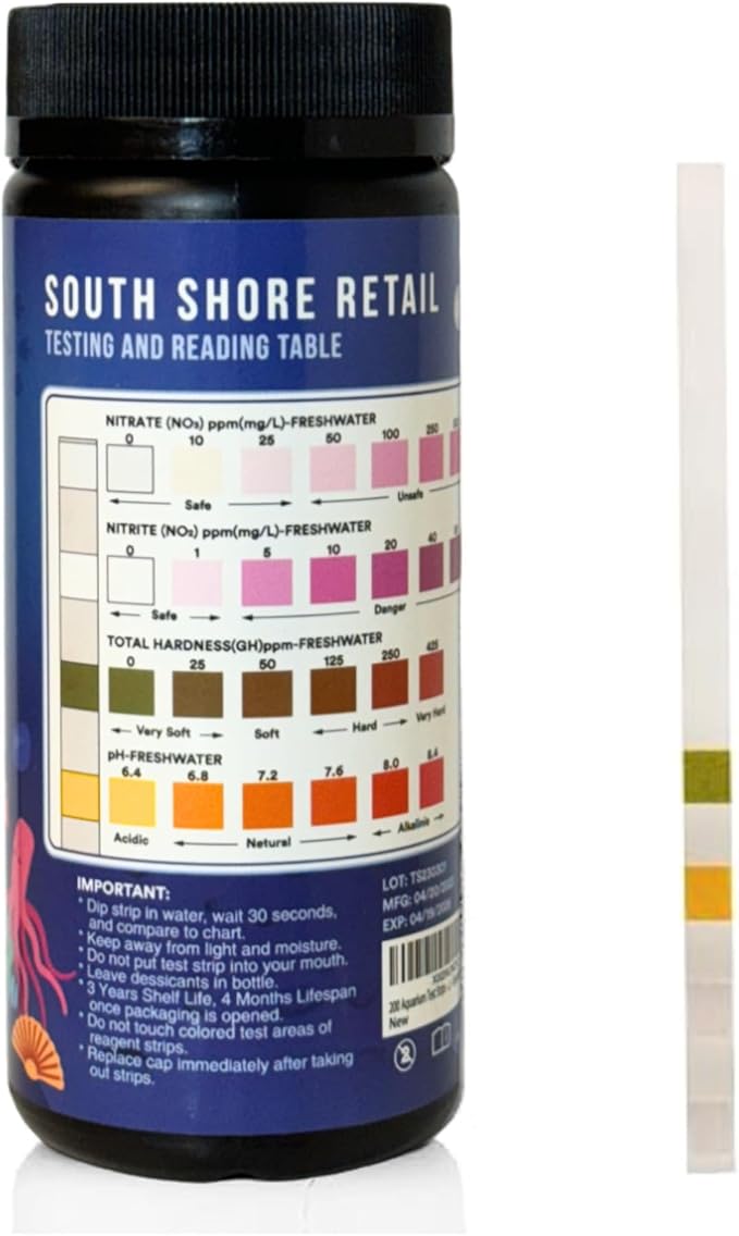 200 Aquarium Water Test Strips - For Fish Tank or Pond - Best Budget Aquarium Water Test On Amazon! - High Accuracy - Tests for Nitrate, Nitrite, PH, and Water Hardness - Veteran Owned Company!-PurrikoPets