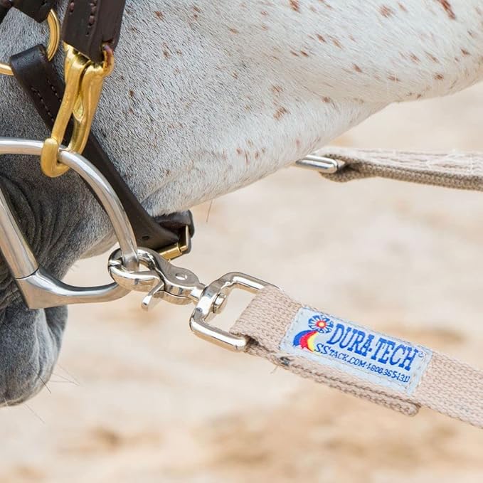 Dura-Tech Brown Cotton Web Long Lines | Ideal for Youngsters and Green Horses | for Beneficial Ground Training | Usable with Saddle or Surcingle | Heavy-Duty Cotton Web-PurrikoPets