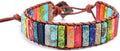 YGLINE Boho Handmade Wrap Leather Tube Crystal Stone Bracelet for Women