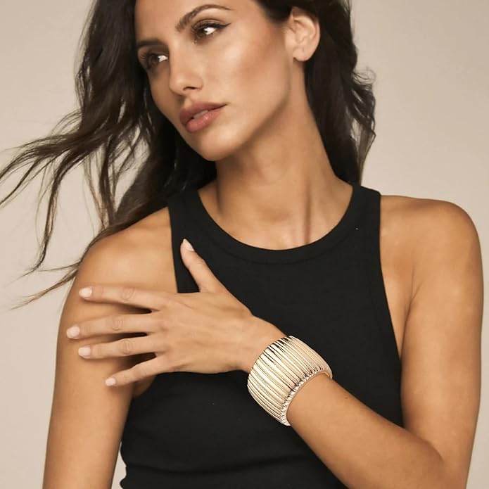 YMBYCM Chunky Bangle Bracelets for Women Trendy Wide Chunky Cuff Bracelets Wrap Bracelet