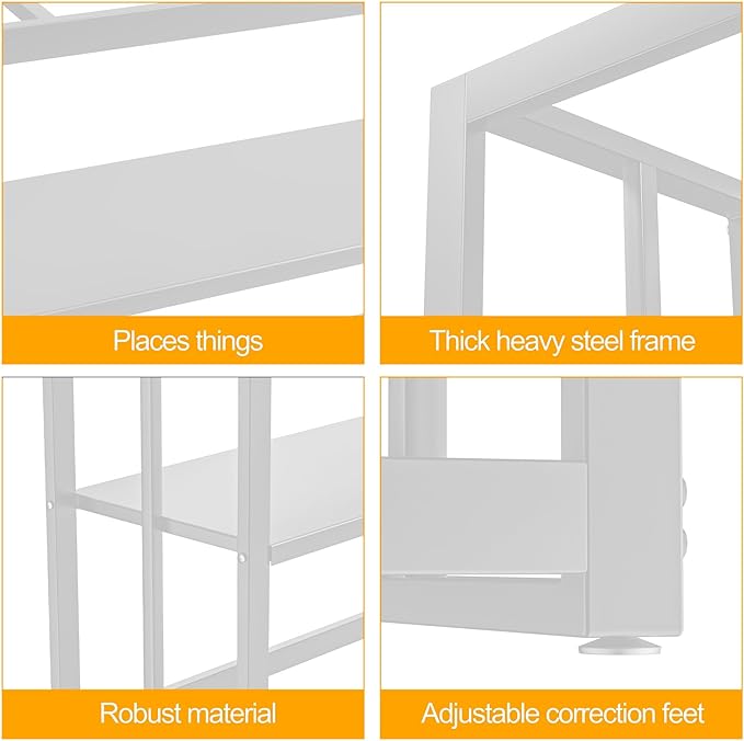 Akenow 55-75 Gallon Fish Tank Stand with Storage Shelf, 48.5 x14.9 x 29.2 Inch Aquarium Stand, Turtle Tank, Reptile Terrariums and Breeder Tank Stand,980LBS Capacity, White-PurrikoPets