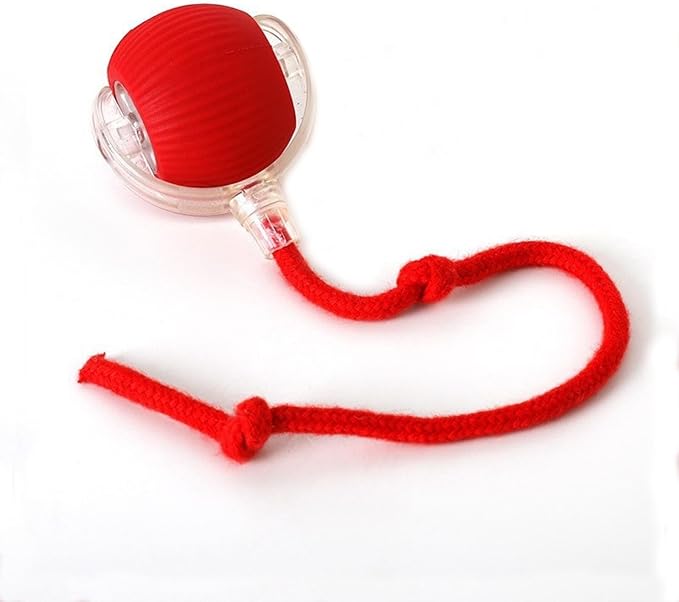 Electric Cat Toy - Automatic Rolling cat Toy with Motion sensors, Designed for Indoor Cats, Suitable for Solo Play (USB Rechargeable) (Red)-PurrikoPets