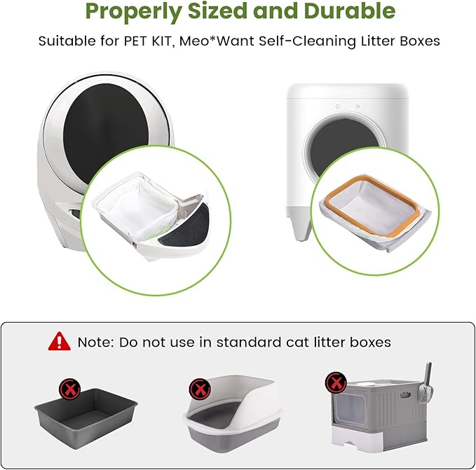 67 Count Waste Drawer Bags for Robot 3 4 and Compatible with Most Self Cleaning Litter Box & ScoopFree Clumping Poop Bin, 9 Gal Kitty Drawstring Liners Leak-proof Disposable Pet Trash Replacement Bags-PurrikoPets