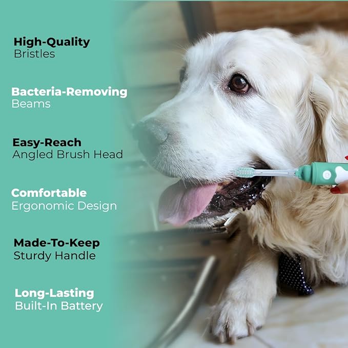 Dog Toothbrush | Innovative Eletrolytic Technology | Improves Oral Health & Reduces Bad Breath | No Vibrations & Silent Teeth Cleaning Brush | No Toothpaste Needed | Dog Teeth Cleaning Kit-PurrikoPets
